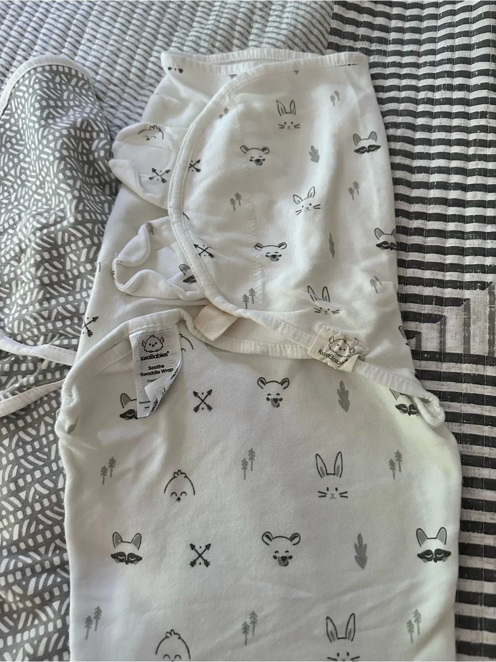 Triple Pack Baby Sleep Sacks in White & Gray - Neutral Cozy Swaddles
